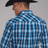 Roper 2173 Aztec Dobby (Blue) - Men's Western Shirt