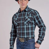 Roper 2606 Diamond Dobby (Blue) - Men's Western Shirt