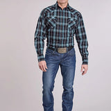 Roper 2606 Diamond Dobby (Blue) - Men's Western Shirt