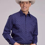 Roper 2827 Aztec Print (Navy) - Men's Western Shirt