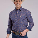 Roper 2833 Vintage Paisley (Blue) - Men's Western Shirt