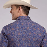 Roper 2833 Vintage Paisley (Blue) - Men's Western Shirt