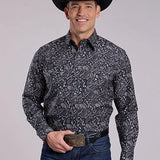 Roper 2836 Archive Paisley (Black) - Men's Western Shirt