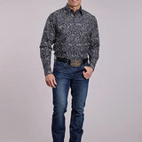 Roper 2836 Archive Paisley (Black) - Men's Western Shirt