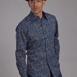 Roper 2172 River Paisley (Blue) - Men's Western Shirt