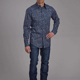 Roper 2172 River Paisley (Blue) - Men's Western Shirt