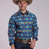 Roper 2835 Serape Stripe (Blue) - Men's Western Shirt