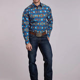 Roper 2835 Serape Stripe (Blue) - Men's Western Shirt