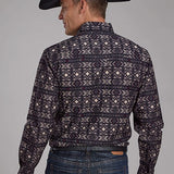 Roper 2171 Pop Color Aztec Print (Grey) - Men's Western Shirt