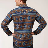 Roper 1265 Chocolate Aztec Print (Brown) - Men's Western Shirt