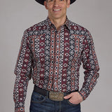 Roper 2178 Winter Aztec Print (Red) - Men's Western Shirt