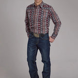 Roper 2178 Winter Aztec Print (Red) - Men's Western Shirt