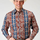 Roper 1893 Tropical Aztec Print (Red) - Men's Western Shirt