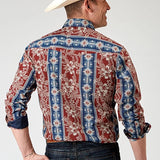 Roper 1893 Tropical Aztec Print (Red) - Men's Western Shirt