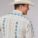 Roper 2001 Aztec Stripe (Cream) - Men's Western Shirt