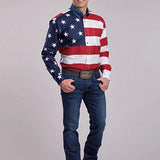 Roper Pieced Stars & Stripes (Multi) - Men's Western Shirt