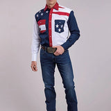 Roper 9503 Colorblock Americana (Multi) - Men's Western Shirt