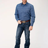 Roper Forest Medalian Paisley (Blue) - Men's Western Shirt