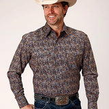 Roper Denim Blue Vintage Paisley (Blue) - Men's Western Shirt