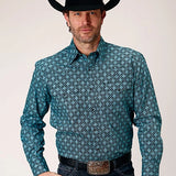 Roper 1845 Lattice Medallion (Blue) - Men's Western Shirt