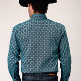 Roper 1845 Lattice Medallion (Blue) - Men's Western Shirt