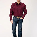 Roper Black Canyon Four Leaf Foulard (Red) - Men's Western Shirt