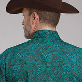 Roper 2238 Mallard Paisley (Teal) - Men's Western Shirt