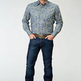 Roper 1933 Delft Paisley (Blue) - Men's Western Shirt