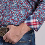 Roper 2880 Bandana Paisley (Red) - Men's Western Shirt