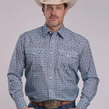 Roper 2881 Scroll Foulard (Blue) - Men's Western Shirt