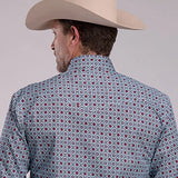 Roper 2881 Scroll Foulard (Blue) - Men's Western Shirt