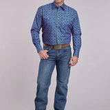 Roper 2883 Ornamental Paisley (Blue) - Men's Western Shirt