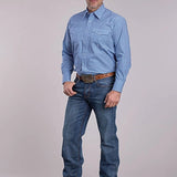 Roper 2885 Pinwheel Foulard (Blue) - Men's Western Shirt