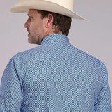 Roper 2885 Pinwheel Foulard (Blue) - Men's Western Shirt