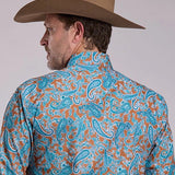 Roper 2886 Desert Spring Paisley (Blue) - Men's Western Shirt
