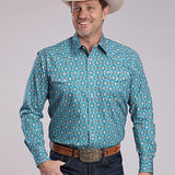Roper 2887 Vintage Paisley (Turquoise) - Men's Western Shirt