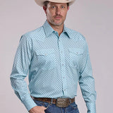 Roper 2893 Four Point Foulard (Teal) - Men's Western Shirt