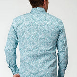 Roper 1944 Stretch Paisley (Teal) - Men's Western Shirt