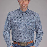 Roper Grasslands Prairie Paisley (Blue) - Men's Western Shirt