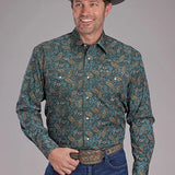 Roper 2382 Dusk Paisley (Blue) - Men's Western Shirt
