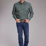 Roper 2382 Dusk Paisley (Blue) - Men's Western Shirt