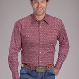 Roper 2386 Stretch Medallion Paisley (Red) - Men's Western Shirt