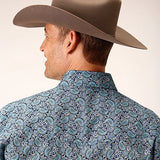 Roper 1563 Peacock Paisley (Blue) - Men's Western Shirt