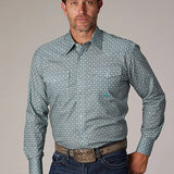 Roper 2019 Silver Spring Foulard (Grey) - Men's Western Shirt