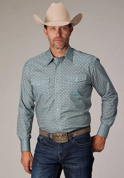 Henry Roper Spring Influencer Roper 2019 Silver Spring Foulard (Grey) - Men's Western Shirt ...