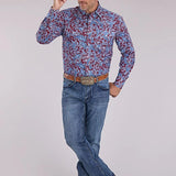 Roper 2496 Heritage Paisley (Wine) - Men's Western Shirt