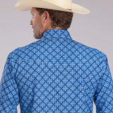 Roper 2497 Ribbon Medallion (Blue) - Men's Western Shirt