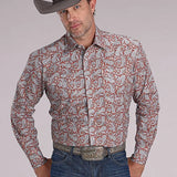 Roper 2499 Clay Paisley (Orange) - Men's Western Shirt