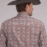 Roper 2499 Clay Paisley (Orange) - Men's Western Shirt