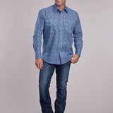 Roper 2967 Sky Medallion (Blue) - Men's Western Shirt